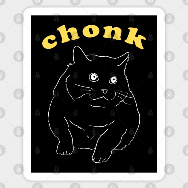 Funny Aesthetic Chonk Fat Cat Sticker by koolpingu